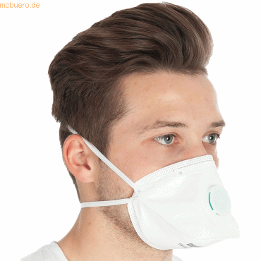 HygoStar Atemschutzmaske FFP3 NR mit Ventil faltbar weiß VE=10 Stück von HygoStar