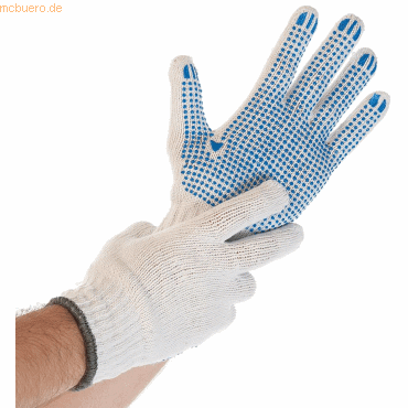10 x HygoStar Baumwoll-Polyester-Feinstrick-Handschuh Structa I L/9 we von HygoStar