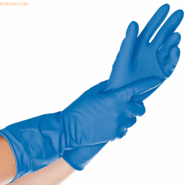 10 x HygoStar Haushalts-Handschuh Latex Bettina Soft L 30cm blau VE=12 von HygoStar
