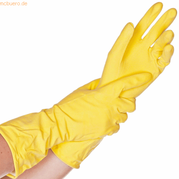 10 x HygoStar Haushalts-Handschuh Latex Bettina Soft L 30cm gelb VE=12 von HygoStar