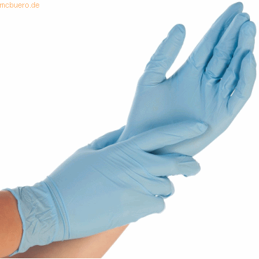 10 x HygoStar Nitril-Handschuh Control gepudert M 24cm blau VE=100 Stü von HygoStar