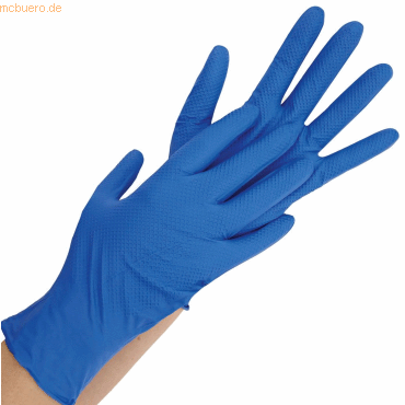 10 x HygoStar Nitril-Handschuh Power Grip puderfrei L 24cm dunkelblau 10 x HygoStar Nitril-Handschuh Power Grip puderfrei L 24cm dunkelblau von HygoStar