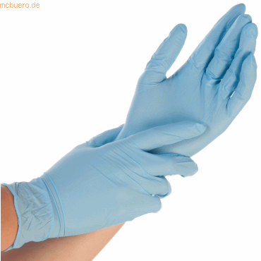 10 x HygoStar Nitril-Handschuh Safe Light puderfrei XXL 24cm blau VE=9 von HygoStar