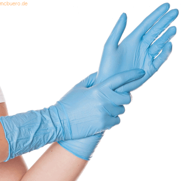 10 x HygoStar Nitril-Handschuh Safe Long puderfrei XL 30cm blau VE=100 von HygoStar