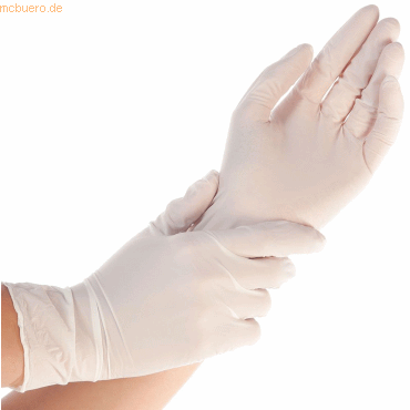 10 x HygoStar Nitril-Handschuh Safe Premium puderfrei L 24cm weiß VE=1 von HygoStar