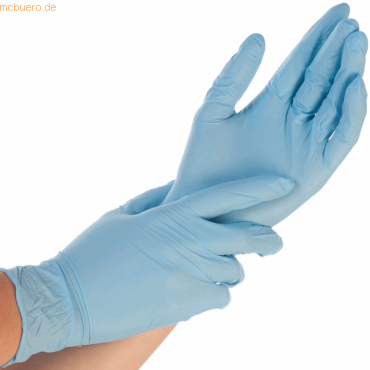 10 x HygoStar Nitril-Handschuh Safe Premium puderfrei S 24cm blau VE=1 von HygoStar
