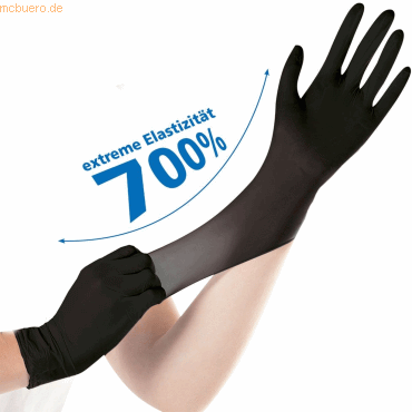 10 x HygoStar Nitril-Handschuh Safe Super Stretch puderfrei L 24cm VE= von HygoStar