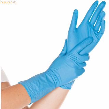 10 x HygoStar Nitril-Handschuh Super High Risk puderfrei M 30cm blau V von HygoStar