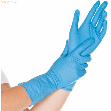 10 x HygoStar Nitril-Handschuh Super High Risk puderfrei S 30cm blau V von HygoStar