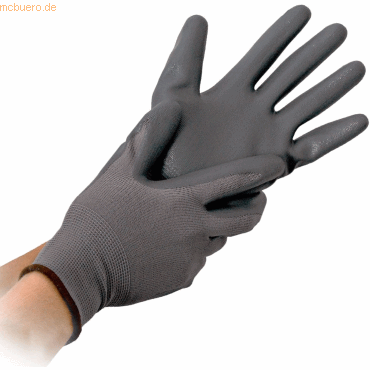 10 x HygoStar Nylon-Feinstrick-Handschuh Black Ace L/9 grau VE=12 Paar von HygoStar