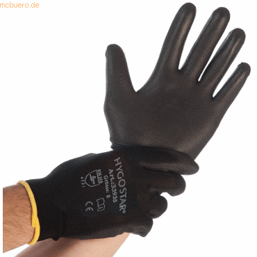 10 x HygoStar Nylon-Feinstrick-Handschuh Black Ace L/9 schwarz VE=12 P von HygoStar