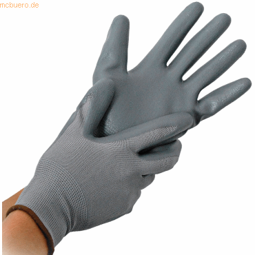 10 x HygoStar Nylon-Feinstrick-Handschuh Craft L/9 grau VE=12 Paar von HygoStar