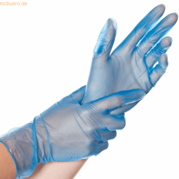 10 x HygoStar Vinyl-Handschuh Ideal puderfrei XL 24cm blau VE=100 Stüc von HygoStar