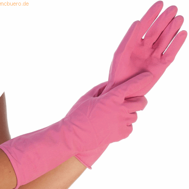 12 x HygoStar Haushalts-Handschuh Latex Bettina L 30cm pink VE=12 Paar von HygoStar