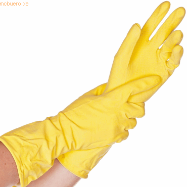 12 x HygoStar Haushalts-Handschuh Latex Bettina M 30cm gelb VE=12 Paar von HygoStar