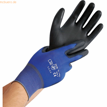 12 x HygoStar Nylon-Feinstrick-Handschuh Ultra Light L/9 blau-schwarz von HygoStar