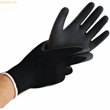 12 x HygoStar Polyester-Feinstrick-Handschuh Ultra Grip L/9 schwarz VE von HygoStar