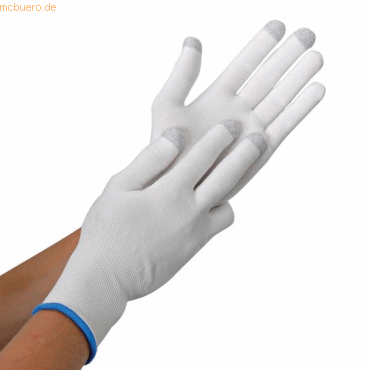 10 x HygoStar Nylon-Feinstrick-Handschuh Ultra Flex Touch L/9 weiß VE= von HygoStar