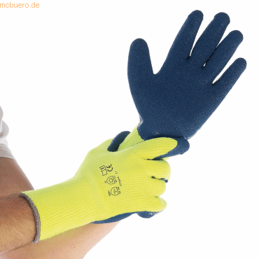 6 x HygoStar Kälteschutz-Handschuh Winter Star XL/10 neongelb-blau VE= von HygoStar