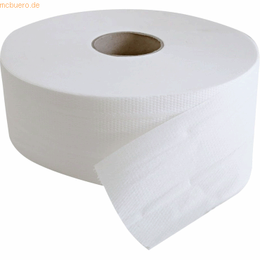 HygoStar Toilettenpapier Großrolle Zellstoff 2-lagig 25x9,5cm hochweiß von HygoStar