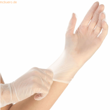 HygoStar Vinyl-Handschuh Ideal puderfrei L 24cm weiß VE=100 Stück von HygoStar