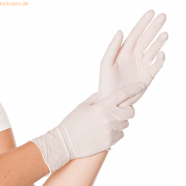 10 x Hygonorm Nitril-Handschuh Allfood Safe puderfrei L 24cm weiß VE=2 von Hygonorm