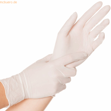 10 x Hygonorm Nitril-Handschuh Safe Fit puderfrei M 24cm weiß VE=100 S von Hygonorm