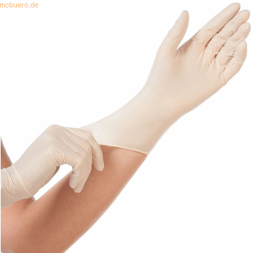 Hygonorm Latex-Handschuh Grip Light puderfrei M 24cm weiß VE=100 Stück von Hygonorm