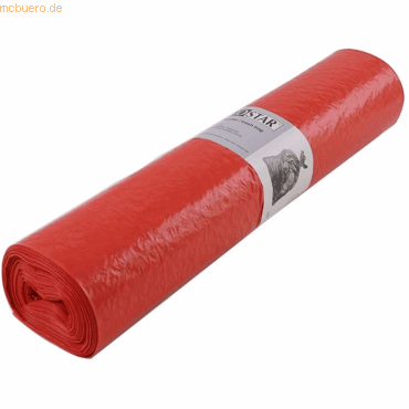 10 x Hygostar LDPE-Abfallsack 120l 33my Rolle VE=25 Stück rot von Hygostar