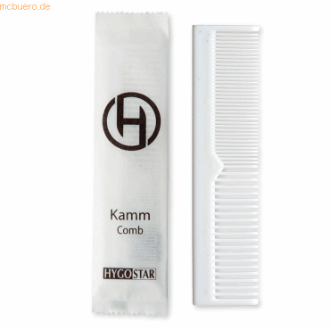 Hygostar Kamm 556110 Kunststoff weiß 100 Stück von Hygostar