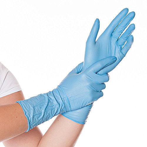 Nitril-Handschuhe 40 cm lang EXTRA SAFE SUPERLONG, Gr. M - VE 50 Stück - HYGOSTAR Nitril-Handschuhe 40 cm lang EXTRA SAFE SUPERLONG, Gr. M - VE 50 Stück - HYGOSTAR von Hygostar