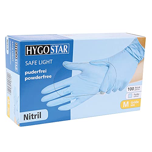 Nitrilhandschuhe puderfrei/Einweg- Einmalhandschuh/XL/blau (100) von Hygostar