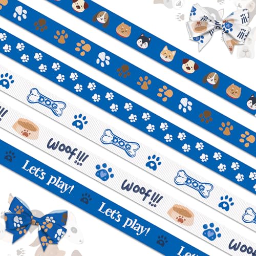 6 Stück Haustier-Hundepfotenbänder zum Basteln, 0,95 cm breit, Ripsband, niedliches Welpenband, Retro-Bastelband für Geschenkverpackungen, DIY, Geburtstag, Babyparty, Dekorationen, 18 Meter 6 Stück Haustier-Hundepfotenbänder zum Basteln, 0,95 cm breit, Ripsband, niedliches Welpenband, Retro-Bastelband für Geschenkverpackungen, DIY, Geburtstag, Babyparty, Dekorationen, 18 Meter von Hying