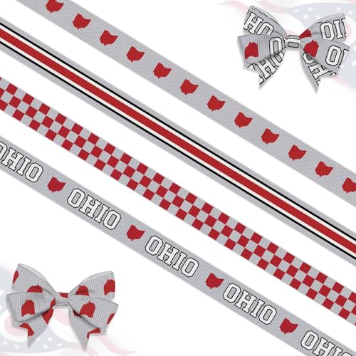 Ohio State Bänder zum Basteln, 0,95 cm breit, rot/weiß, Ripsbänder, Büffelkariert, Bastelbänder für Geschenkverpackungen, DIY, Sport, Geburtstagsdekorationen, 20 m, 4 Stück Ohio State Bänder zum Basteln, 0,95 cm breit, rot/weiß, Ripsbänder, Büffelkariert, Bastelbänder für Geschenkverpackungen, DIY, Sport, Geburtstagsdekorationen, 20 m, 4 Stück von Hying