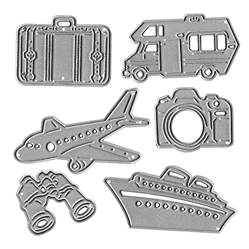 Stanzschablonen aus Metall für Kartenherstellung, Reise-Set, Kameratasche, Stanzformen, Urlaub, Auto, Schablone, Prägeschablone für Scrapbooking, Basteln, Basteln von Hying