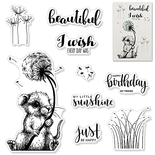 Transparente Stempel für Kartenherstellung und Fotoalbum-Dekorationen, Löwenzahngras, transparente Gummistempel für DIY Scrapbooking von Hying