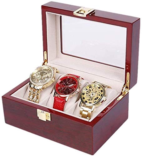 HynJGih Uhr Aufbewahrungsbox High End Uhrenbox Schmuckschatulle Watch Storage Display Box Zubehörkasten Multifunktionsaufbewahrungsbox Geeignet for Männer und Frauen Rot(B) von HynJGih