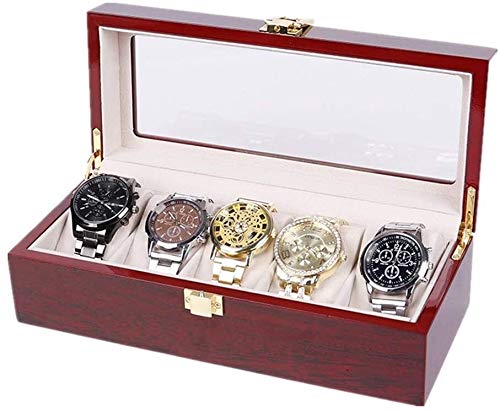 HynJGih Uhr Aufbewahrungsbox High End Uhrenbox Schmuckschatulle Watch Storage Display Box Zubehörkasten Multifunktionsaufbewahrungsbox Geeignet for Männer und Frauen Rot(C) von HynJGih