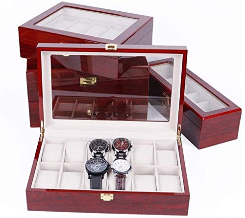 HynJGih Uhr Aufbewahrungsbox High End Uhrenbox Schmuckschatulle Watch Storage Display Box Zubehörkasten Multifunktionsaufbewahrungsbox Geeignet for Männer und Frauen Rot(E) von HynJGih
