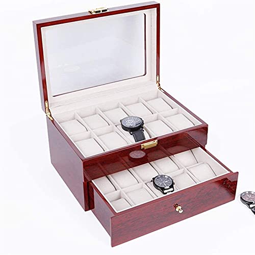 HynJGih Uhr Aufbewahrungsbox High End Uhrenbox Schmuckschatulle Watch Storage Display Box Zubehörkasten Multifunktionsaufbewahrungsbox Geeignet for Männer und Frauen Rot(F) von HynJGih