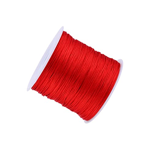 100M x 0,8 mm Nylon Chinesische Knotenschnur, Nylon Perlenschnur Knotenschnur Fadenschnur Rot für handgefertigten Haushalt Grußkarten/Partyzubehör von Hyuduo