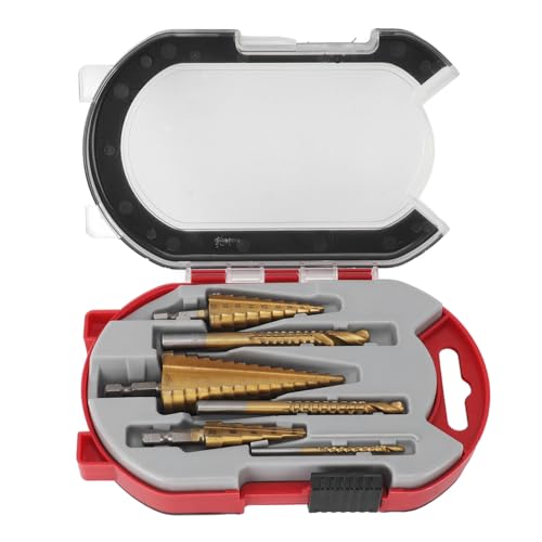 6pcs Stiefmaschinenbohrbit Set, 4-32 Mm 4-20 Mm 4-12 Mm Stiefkegelbits, Beschichtetes, Hex Shank Electric Stiefmaschinen-Bohrer für Holz Aluminiumlegierung Kupfer, mit von Hyuduo