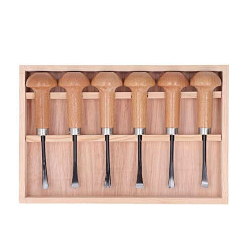 Holzschnitzmeißel-Set, Holzschnitzmeißel-Set, Skulptur-Handwerkzeuge, Pilzgriff, Bastelzubehör mit Aufbewahrungsbox, Holzschnitzwerkzeuge Holzschnitzmeißel-Set, Holzschnitzmeißel-Set, Skulptur-Handwerkzeuge, Pilzgriff, Bastelzubehör mit Aufbewahrungsbox, Holzschnitzwerkzeuge von Hyuduo