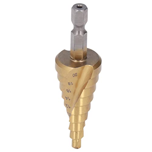 Hyuduo 118 ° X-Typ Eröffnungsspiralflöte-Schritt Bit, HSS-Stiefmaschinenbohrer, 9 Stufe Hochgeschwindigkeit Stahl Hex Shank-Kegel-Bohrschritt 4-20 Mm, Kegelzentrierung für Dünne Eisenkupfer Hyuduo 118 ° X-Typ Eröffnungsspiralflöte-Schritt Bit, HSS-Stiefmaschinenbohrer, 9 Stufe Hochgeschwindigkeit Stahl Hex Shank-Kegel-Bohrschritt 4-20 Mm, Kegelzentrierung für Dünne Eisenkupfer von Hyuduo