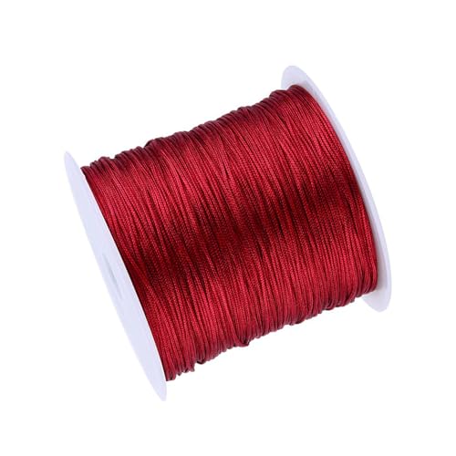 Chinesische Knotenschnur, 100 M x 0,8 mm Nylon Chinesische Knotenschnur Rattail Macrame Thread String für chinesische Knoten, Makramee, Zierleisten, Schmuckherstellung Grußkarten/Partyzubehör von Hyuduo