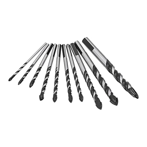 Hyuduo Doppelflöte Zementiertes Carbid -Bohrer -Bit Set, Verschiedene Größen Tragen Flexibel mit Fliesenglas, Kunststoff, Holz, Einfache Lagerung in Plastikbox, Premium Material (10 Stücke gesetzt) von Hyuduo