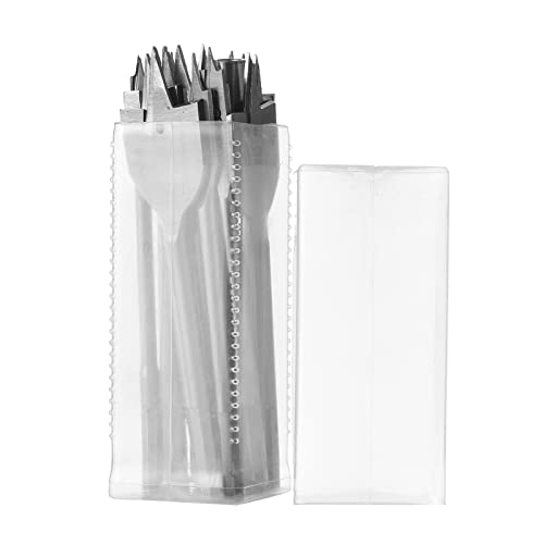 Hyuduo Holz -Flachbohrer -Sets, Spatenbohrer mit Hohem Kohlenstoffstahl, Einfache Chipentfernung, 17 pcs (SILVER #19) von Hyuduo