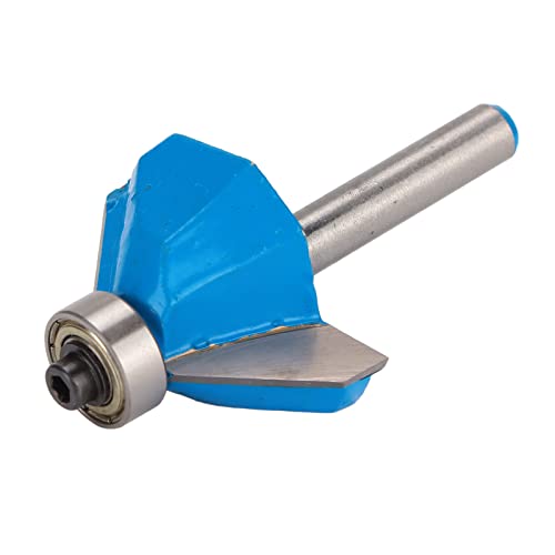 Hyuduo Holzbearbeitungsrouter Bit 45 Grad 1/4in Runde Schaftschungsstromwerkzeug für Genaue Gehrungsfugen (1/4*5/8) von Hyuduo