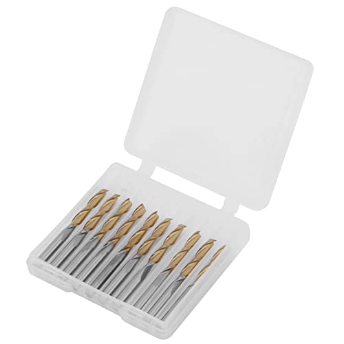 Hyuduo Scharfe 2-Flute-Frässchneider für Saubere Kanten an Edelstahl 10-propcs Wolframkarbid 3,175 Mm Schaft von Hyuduo