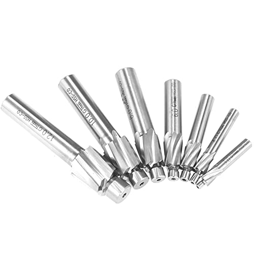 Hyuduo Set für Counterbore Drill Bits, 7pcs Hochgeschwindigkeits-Stahl-Endmühlenschneider für CNC, Feste Capscrew Counterbore-Set, Eignet Sich Hervorragend für Gegenlöcher, Ein Wesentliches Werkzeug Hyuduo Set für Counterbore Drill Bits, 7pcs Hochgeschwindigkeits-Stahl-Endmühlenschneider für CNC, Feste Capscrew Counterbore-Set, Eignet Sich Hervorragend für Gegenlöcher, Ein Wesentliches Werkzeug von Hyuduo
